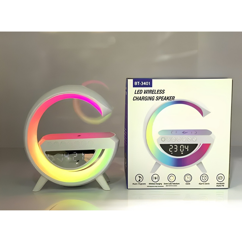 G Speaker Smart Station Luminária Relógio com Som Bluetooth e Carregador Indução