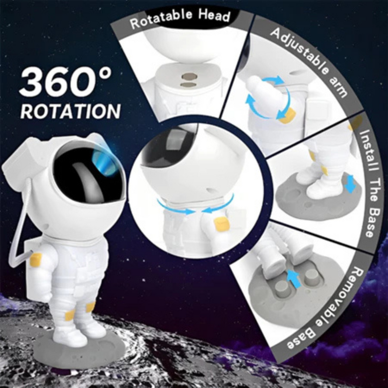 Mini Projetor Astronauta Luz Estelar