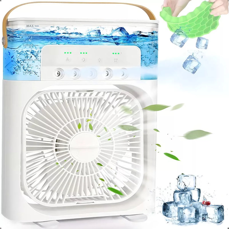 Umidificador / Ventilador / Climatizador Portátil com Iluminação