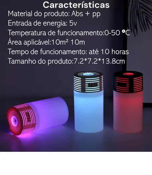 Umidificador De Ar Com Luz Led